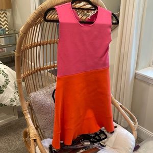 ALC size medium two tone knit minidress with cross back